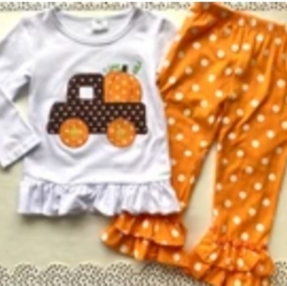 Boutique Truck Shirt & Polka Dot leggings 6/7